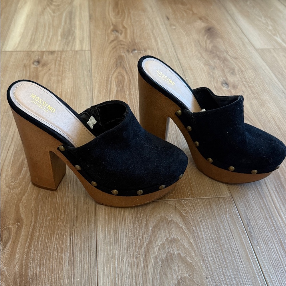 Mission Black Suede Clogs W6